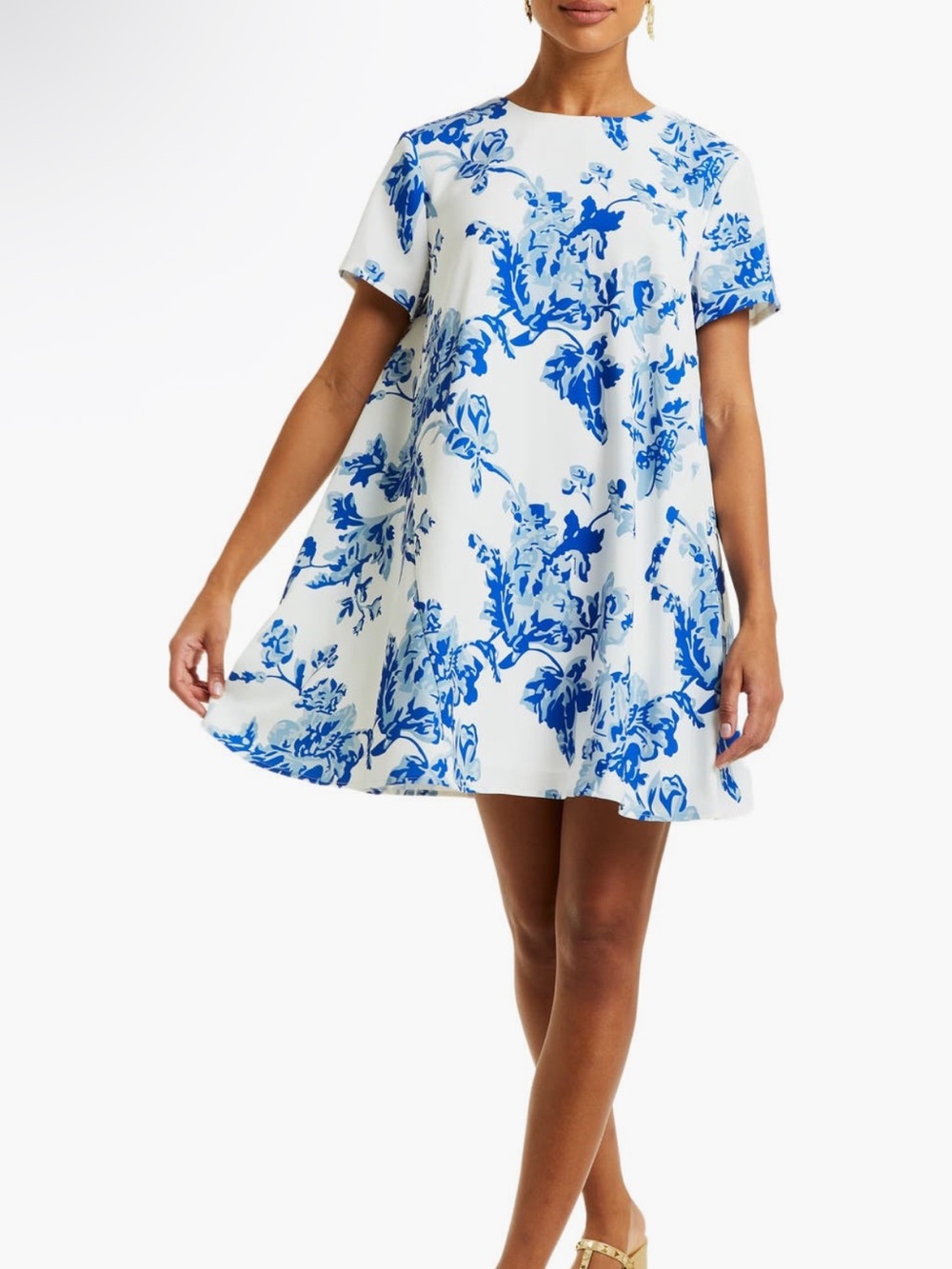 Mestiza NY Cecily Blue Floral Mini Dress - Shift Style - Picture 6 of 12